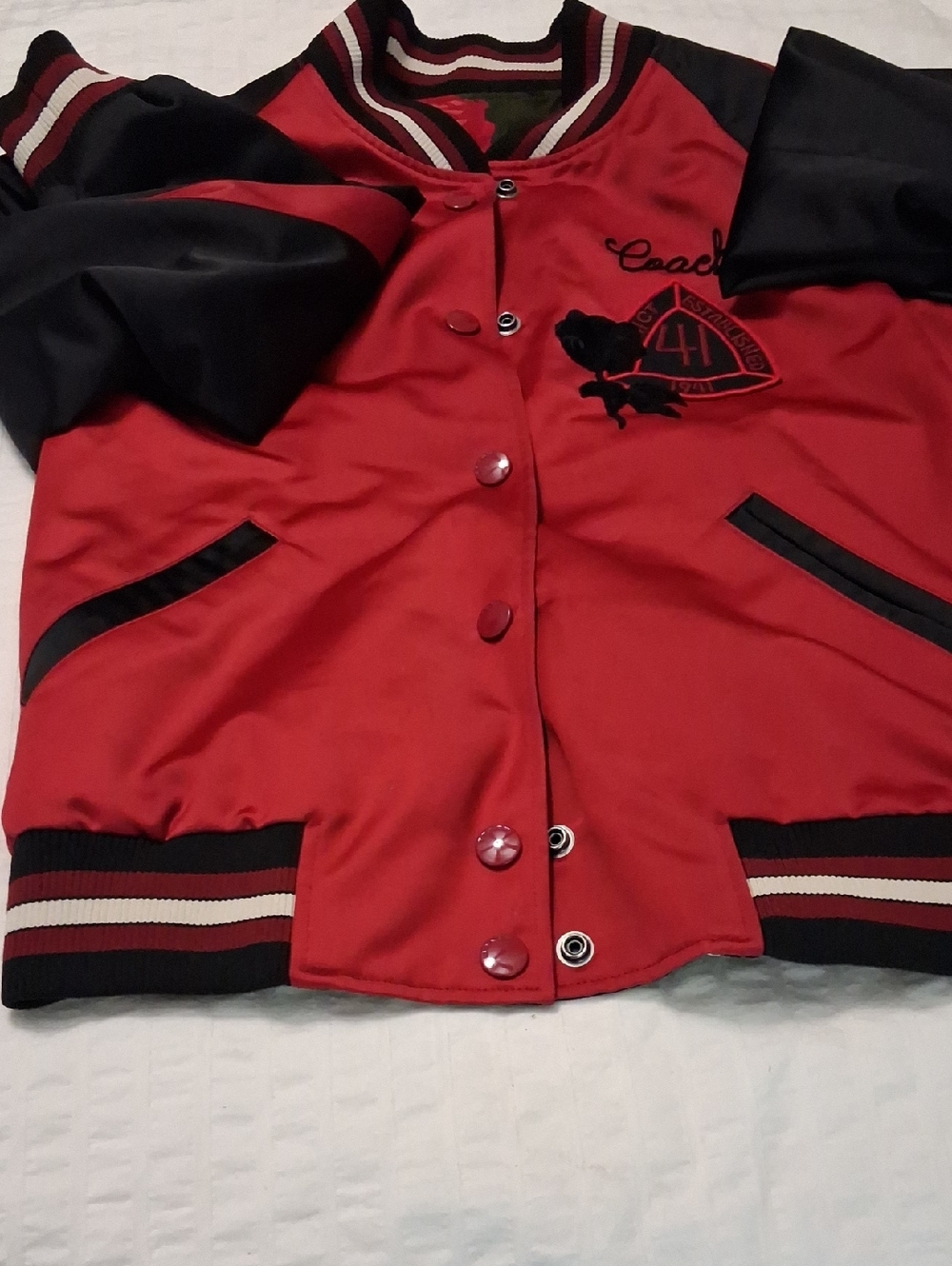Coach Red and Black Varsity Jacket